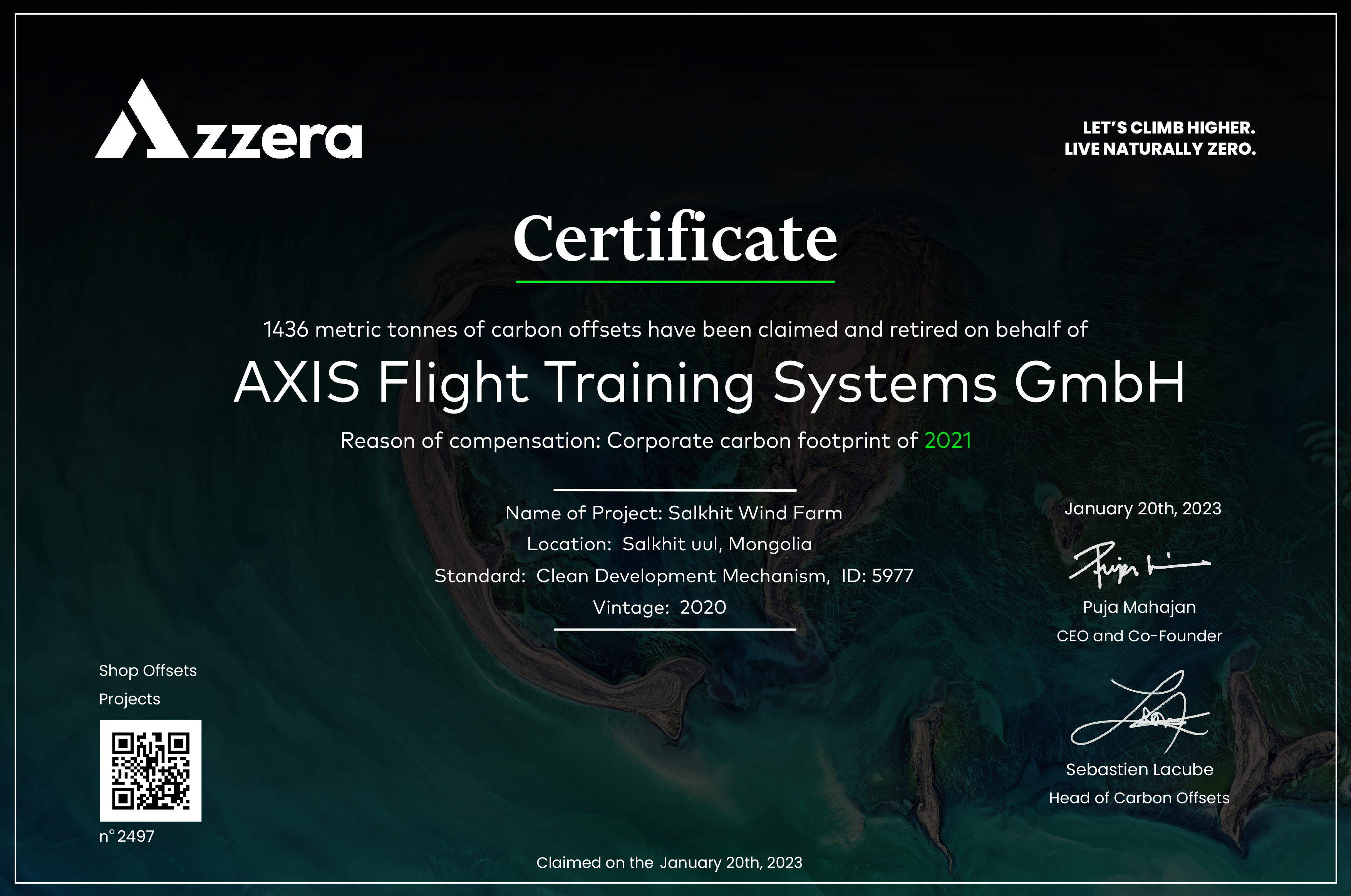 Axis Certificate 2021